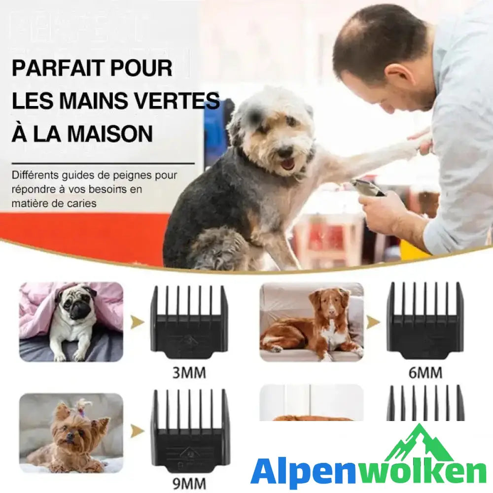 Alpenwolken - Kit de tondeuse professionnelle pour animaux de compagnie