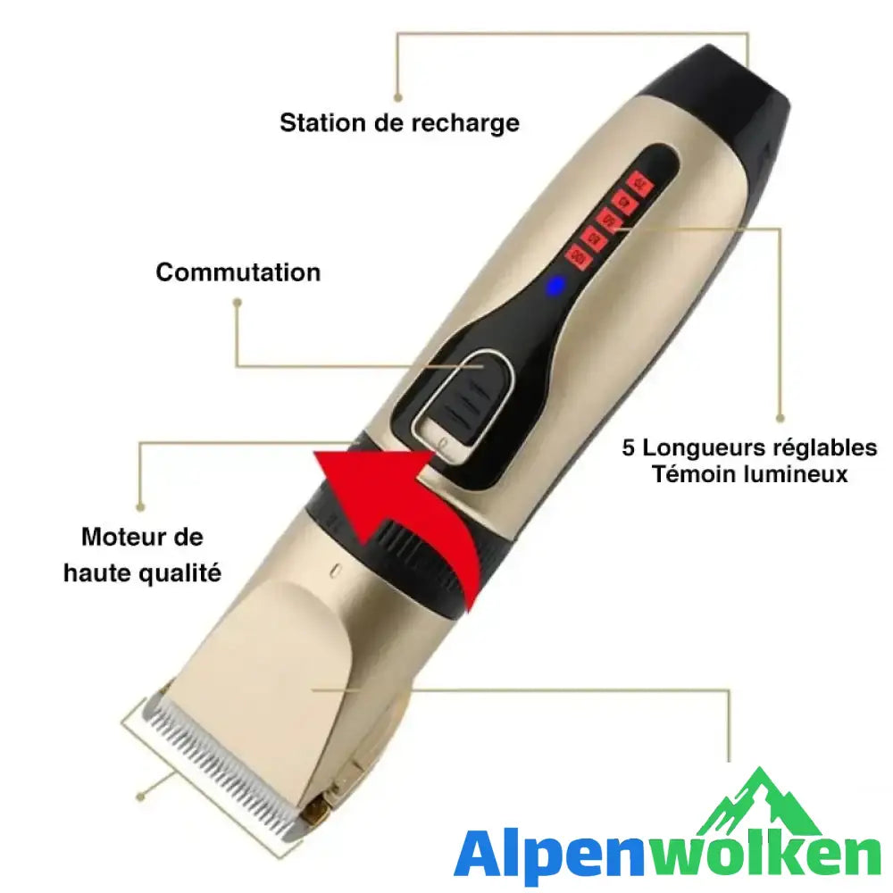 Alpenwolken - Kit de tondeuse professionnelle pour animaux de compagnie