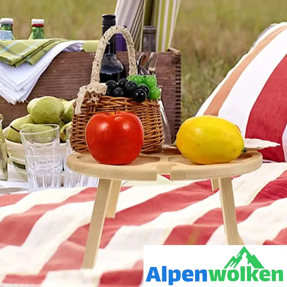 Alpenwolken - Klappbarer Picknicktisch aus Holz