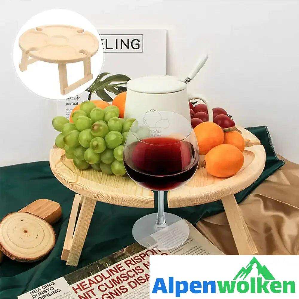 Alpenwolken - Klappbarer Picknicktisch aus Holz