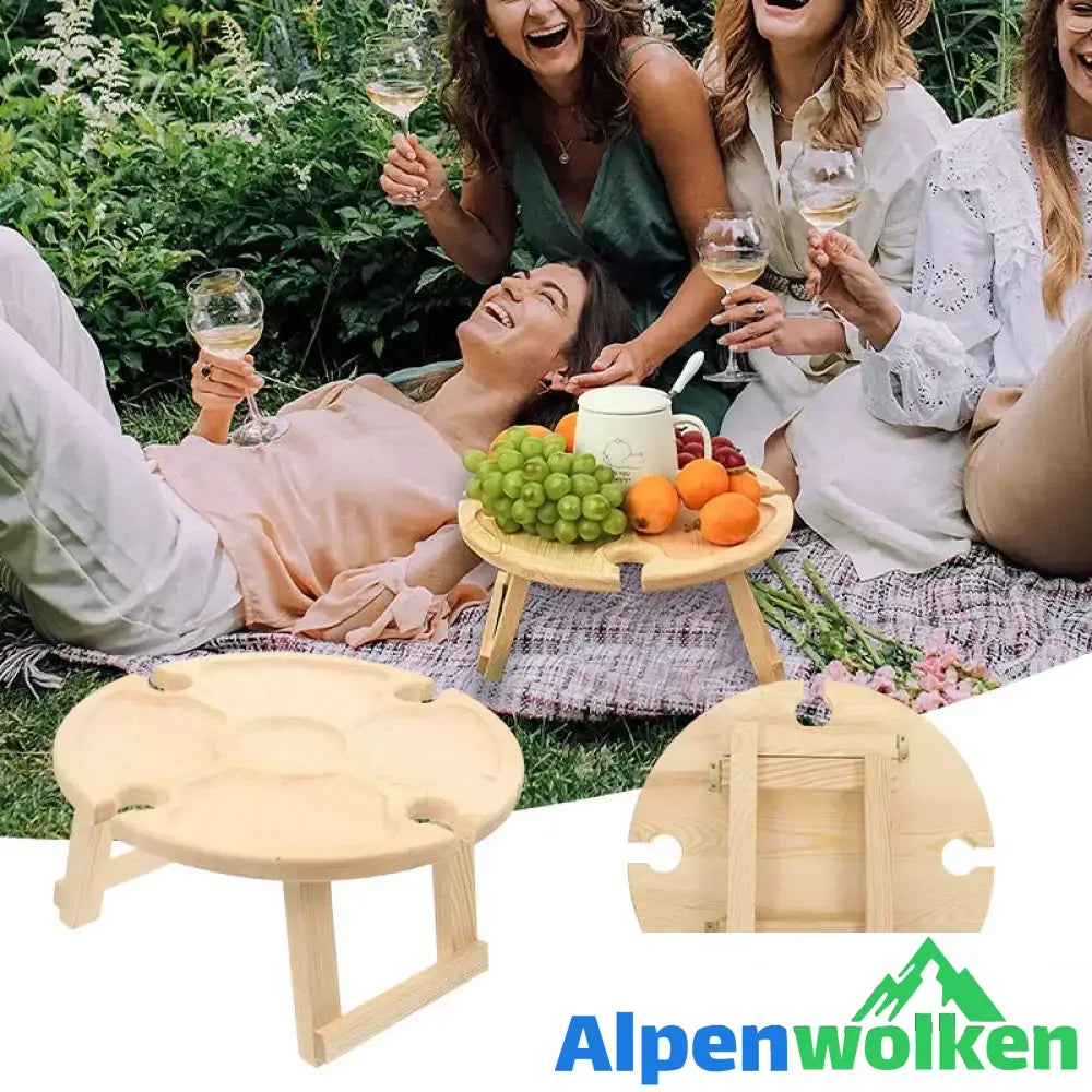 Alpenwolken - Klappbarer Picknicktisch aus Holz