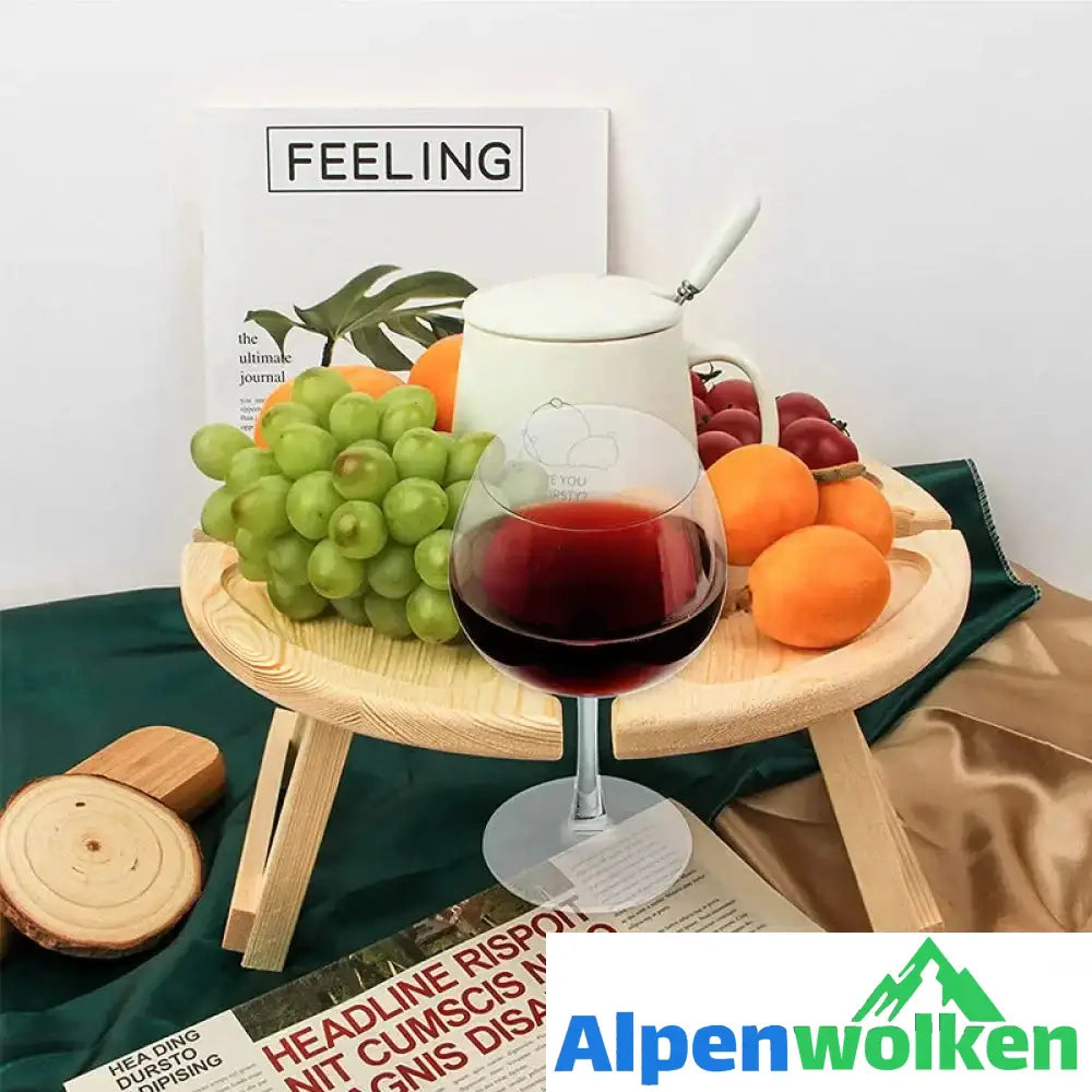 Alpenwolken - Klappbarer Picknicktisch aus Holz