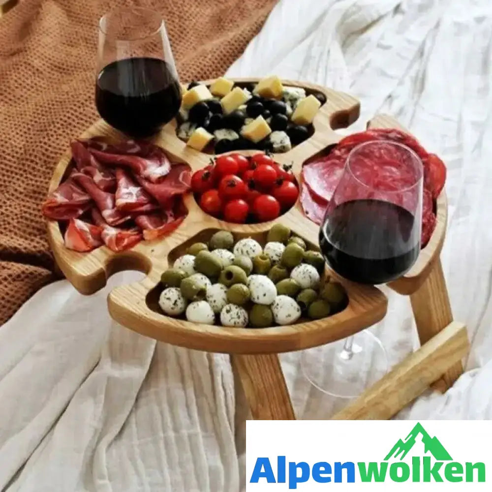 Alpenwolken - Klappbarer Picknicktisch aus Holz