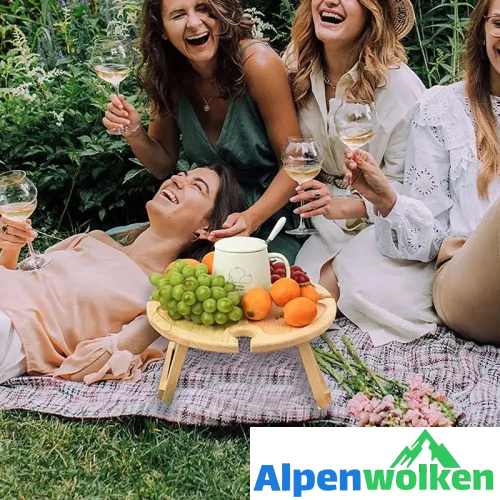 Alpenwolken - Klappbarer Picknicktisch aus Holz