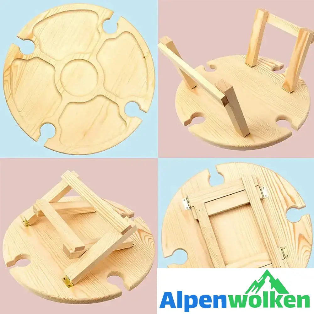 Alpenwolken - Klappbarer Picknicktisch aus Holz