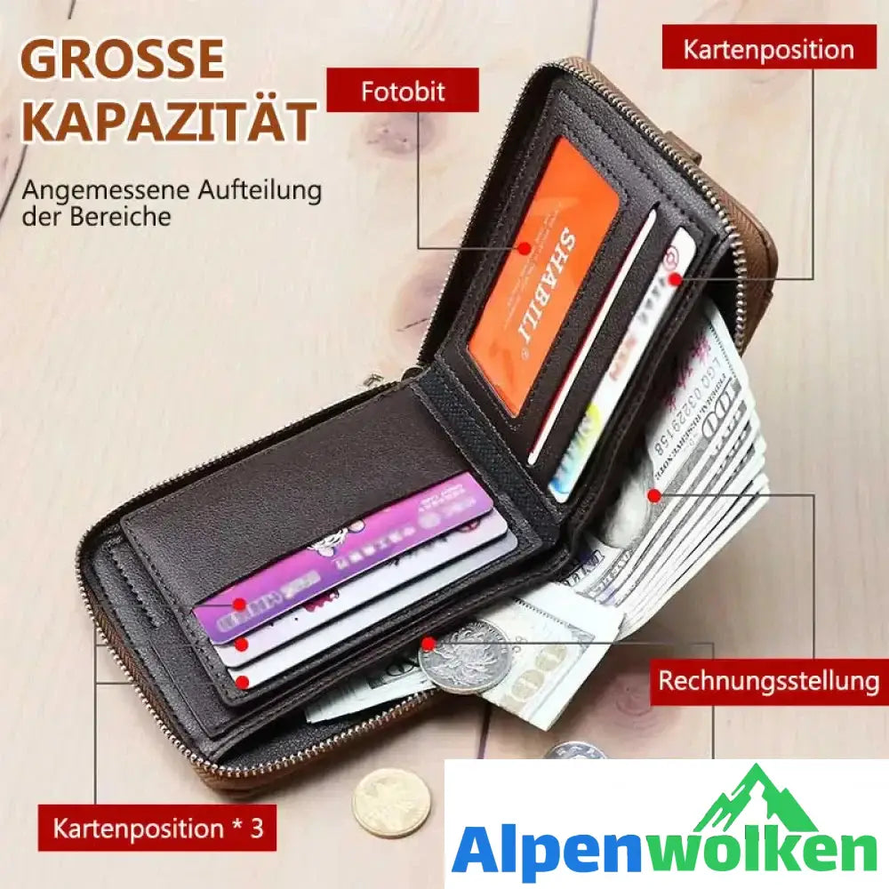 Alpenwolken - Klassische multifunktionale Herrenbrieftasche mit großer Kapazität