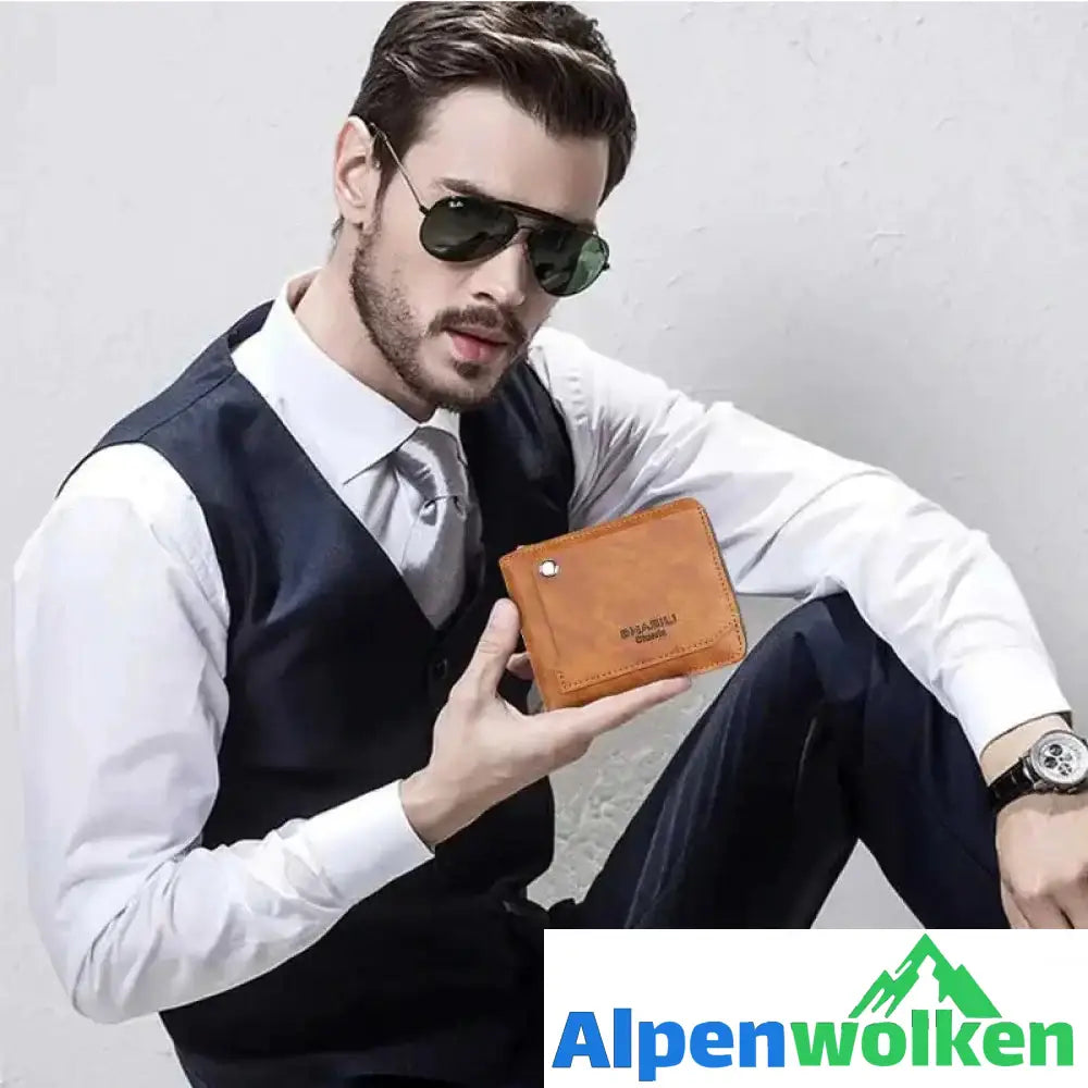 Alpenwolken - Klassische multifunktionale Herrenbrieftasche mit großer Kapazität