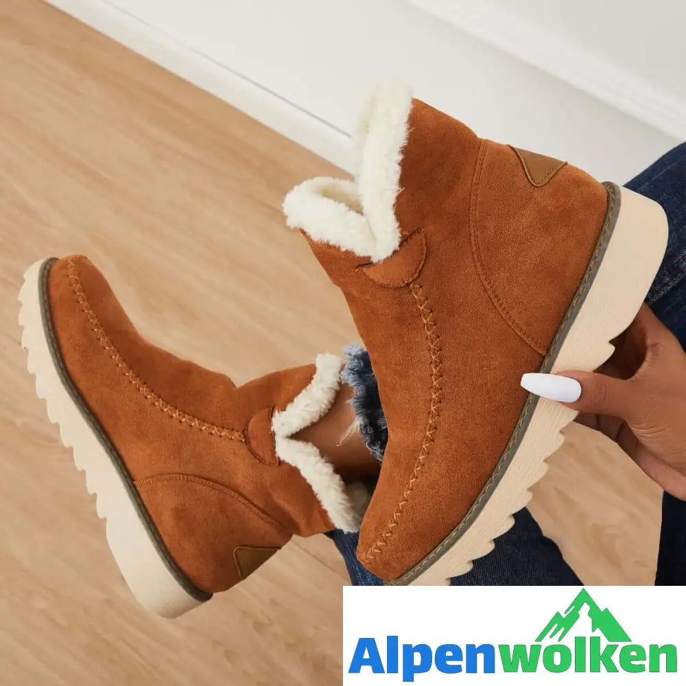 Alpenwolken - Klassische rutschfeste Schneestiefel Stiefel mit warmem Fellfutter