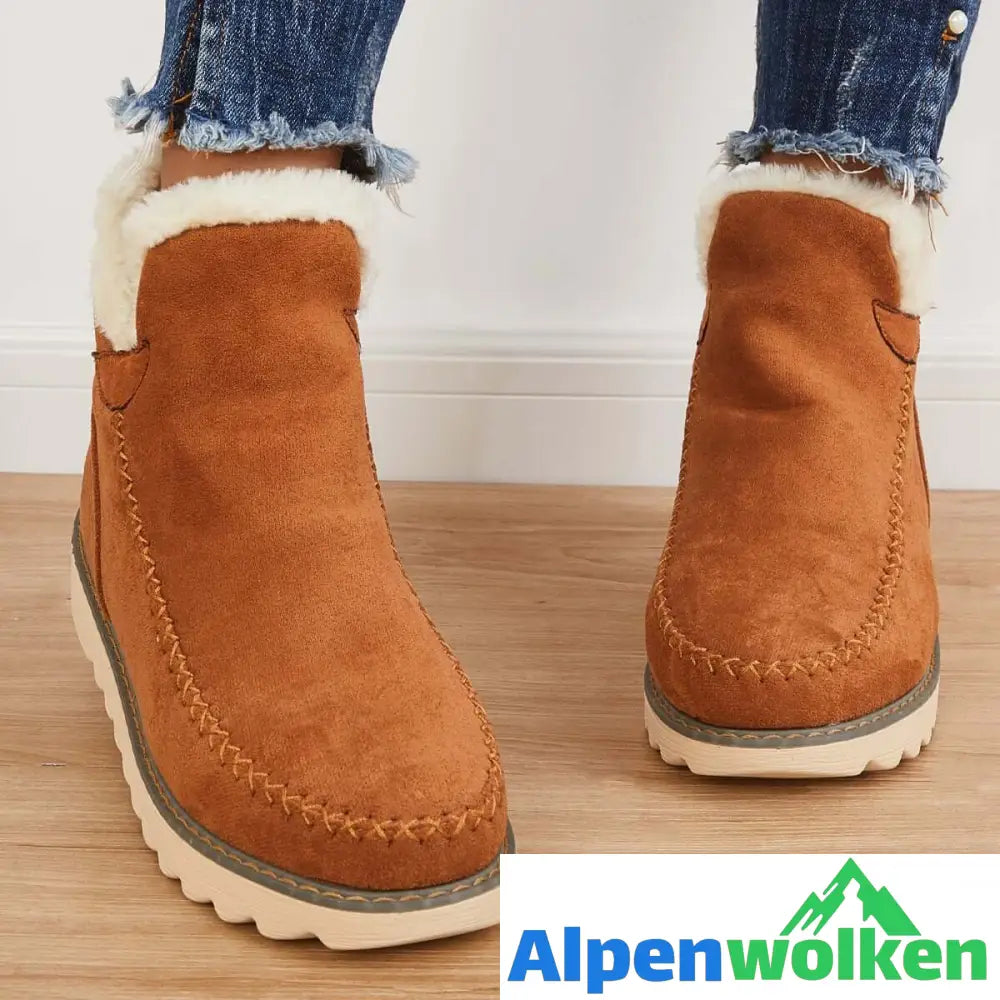 Alpenwolken - Klassische rutschfeste Schneestiefel Stiefel mit warmem Fellfutter