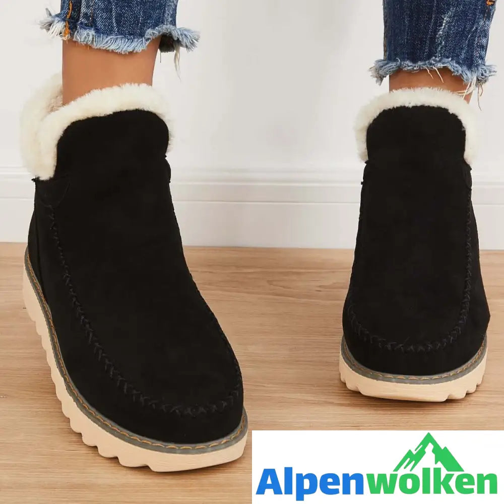 Alpenwolken - Klassische rutschfeste Schneestiefel Stiefel mit warmem Fellfutter