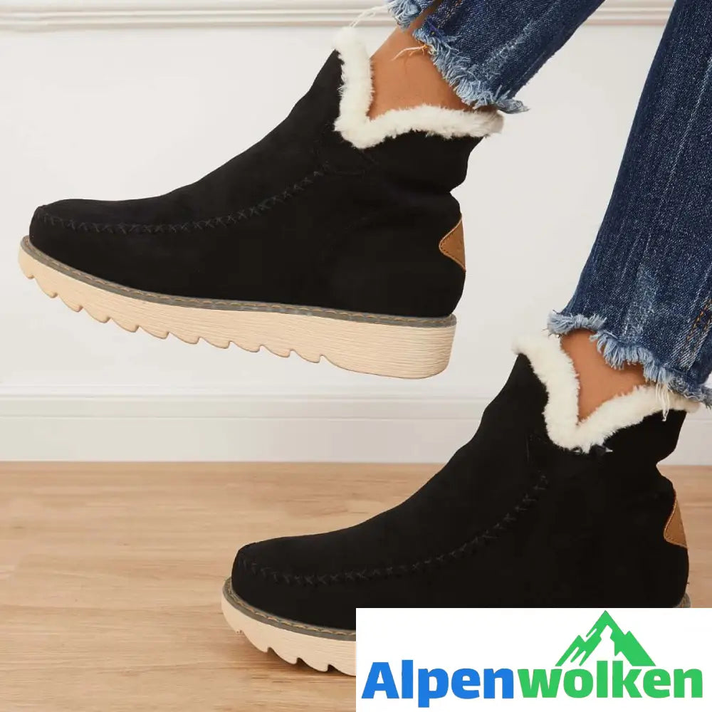 Alpenwolken - Klassische rutschfeste Schneestiefel Stiefel mit warmem Fellfutter