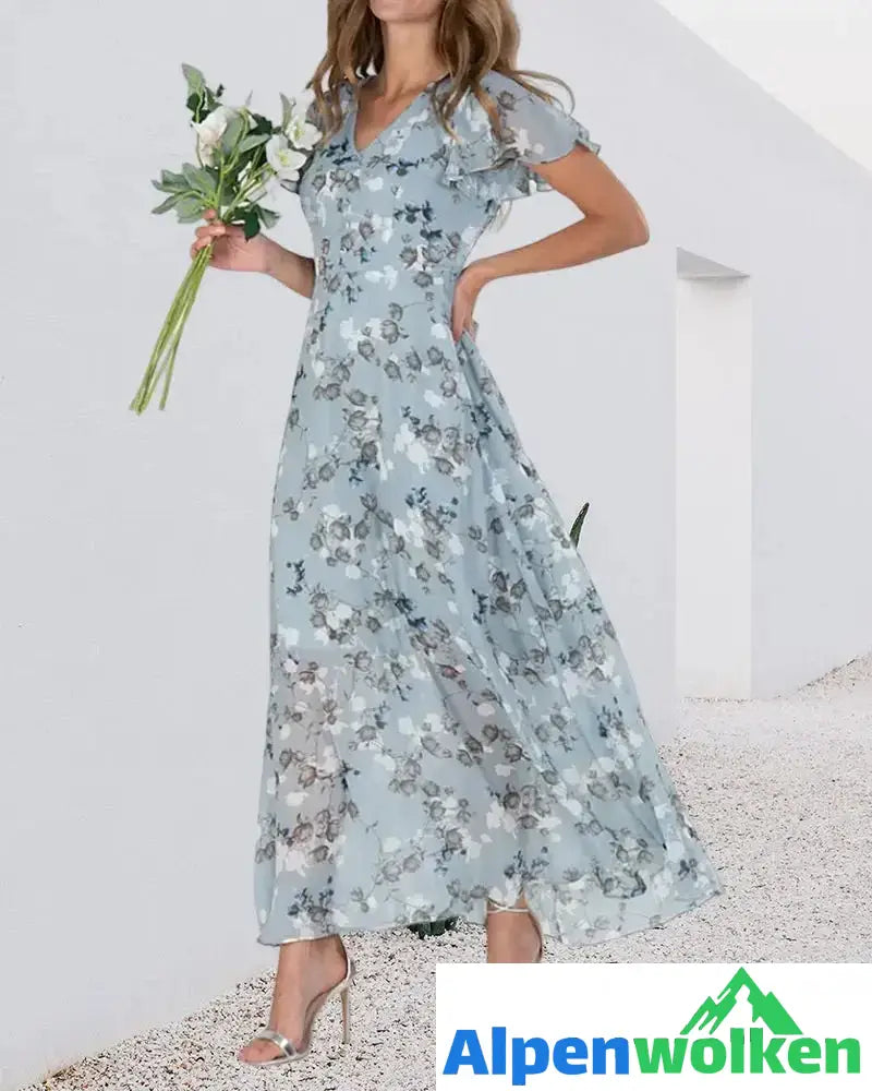 Alpenwolken - Kleid aus Chiffon mit Rüschen