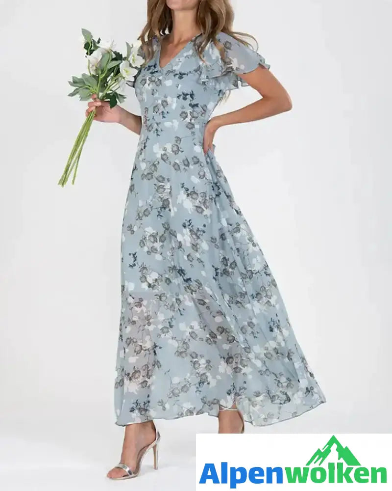 Alpenwolken - Kleid aus Chiffon mit Rüschen