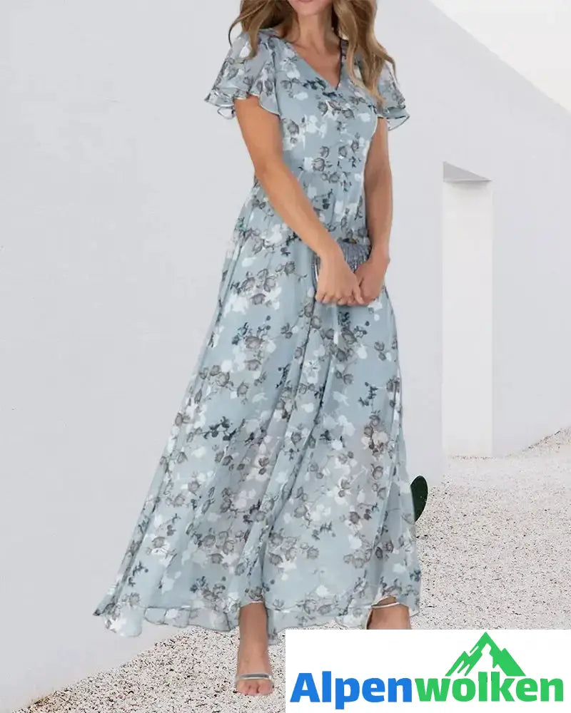 Alpenwolken - Kleid aus Chiffon mit Rüschen