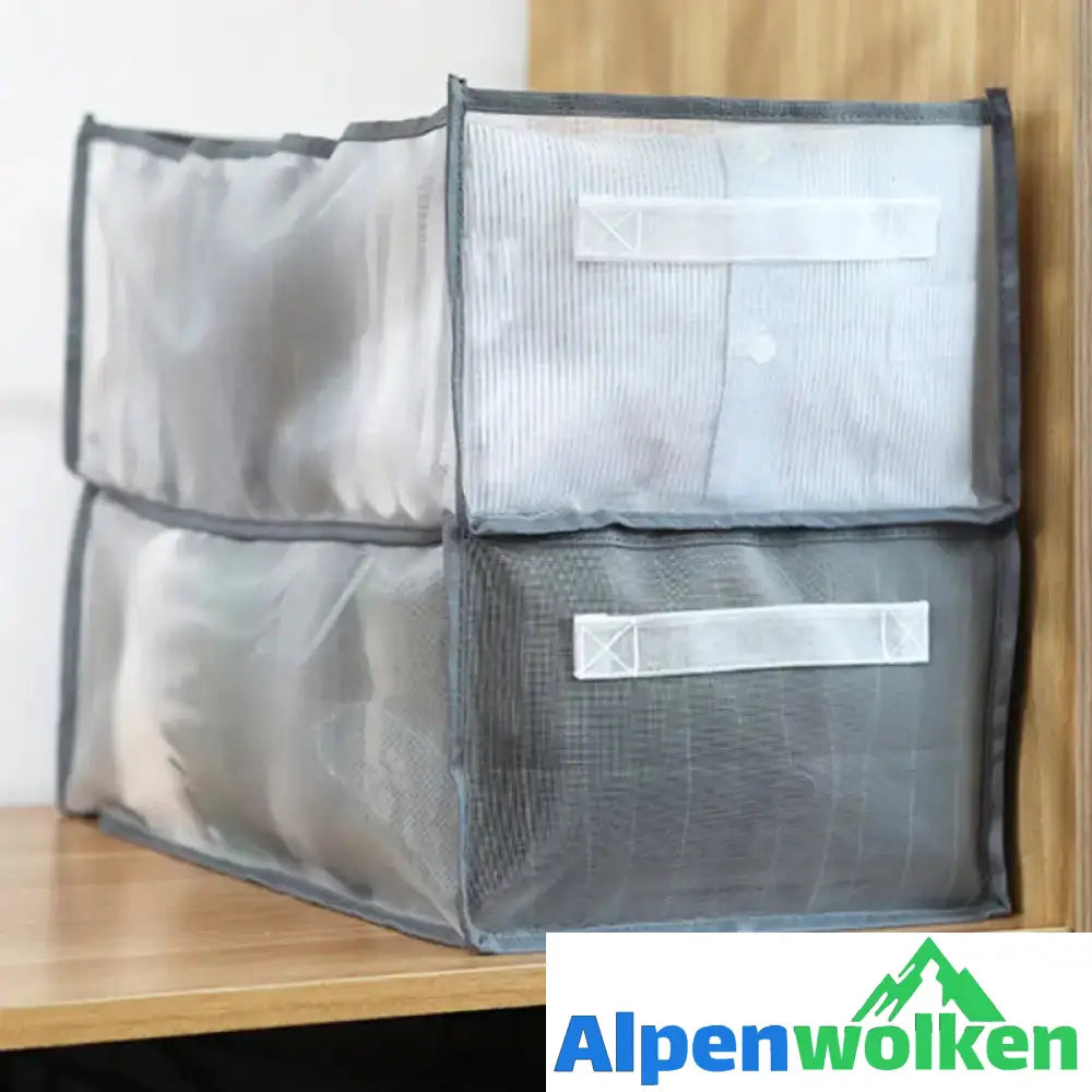 Alpenwolken - Kleideraufbewahrung aus Mesh grau S+L: 36*17*12cm+36*25*20cm 1 Stück