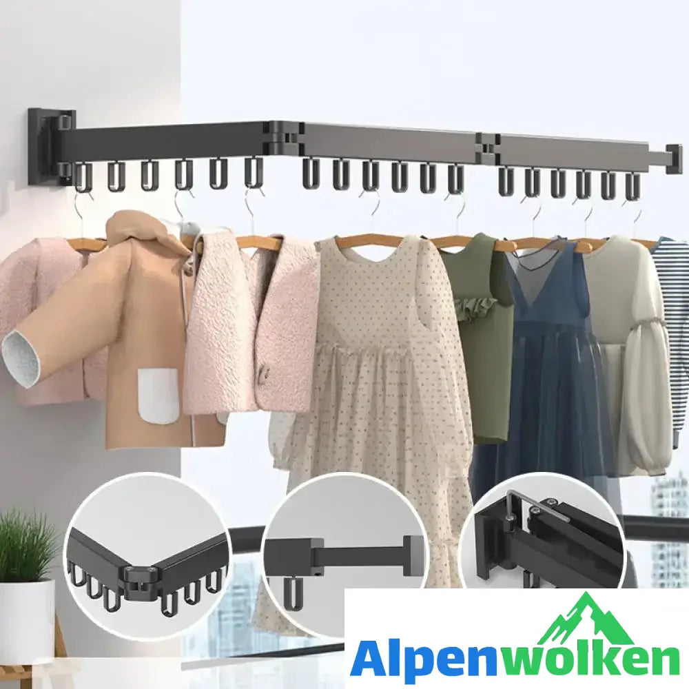 Alpenwolken - Kleiderständer mit klappbarem Ringhaken aus Aluminium