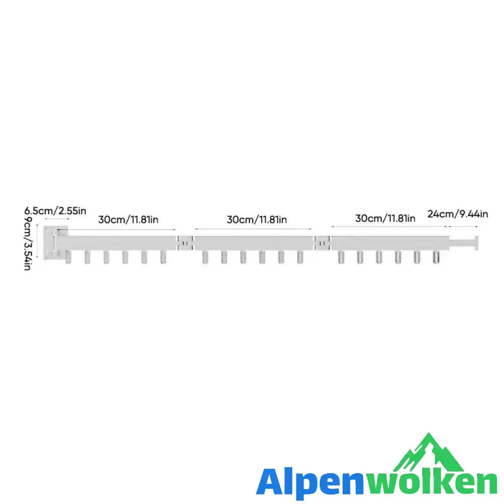 Alpenwolken - Kleiderständer mit klappbarem Ringhaken aus Aluminium Weiß Stil C