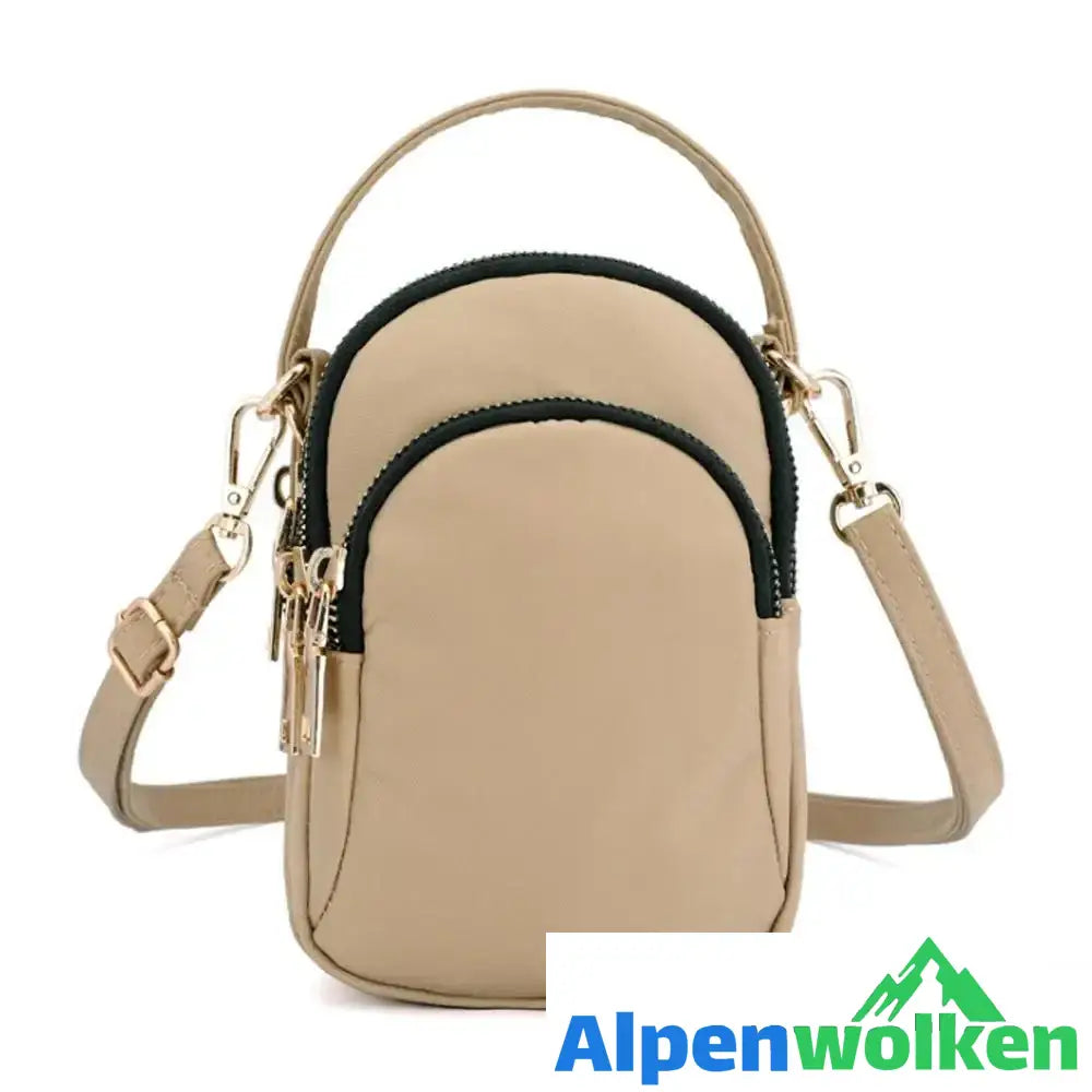 Alpenwolken - Kleine farbige Schultertasche für Frauen beige