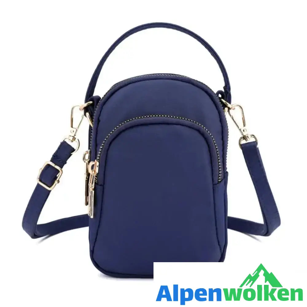 Alpenwolken - Kleine farbige Schultertasche für Frauen dunkelblau