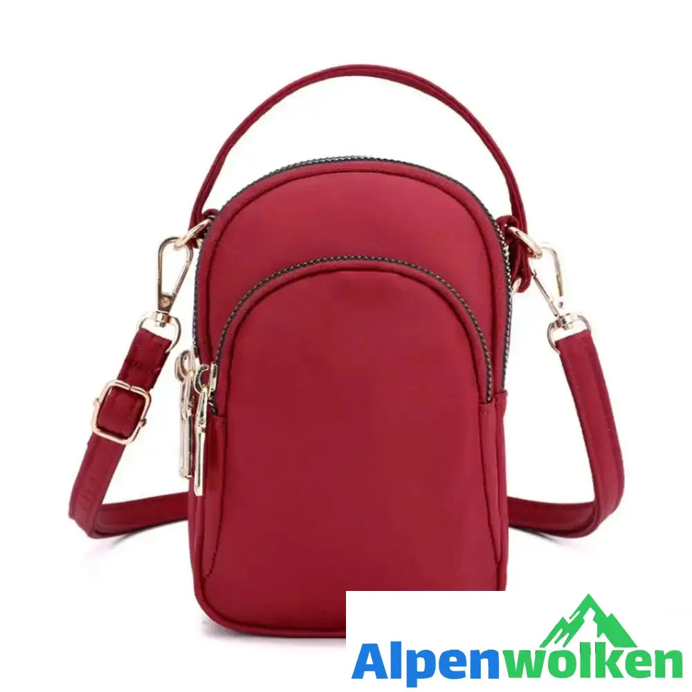 Alpenwolken - Kleine farbige Schultertasche für Frauen rot