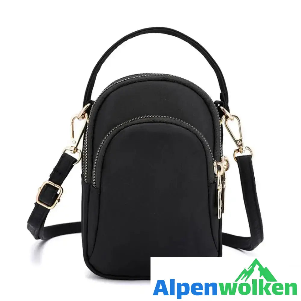 Alpenwolken - Kleine farbige Schultertasche für Frauen schwarz