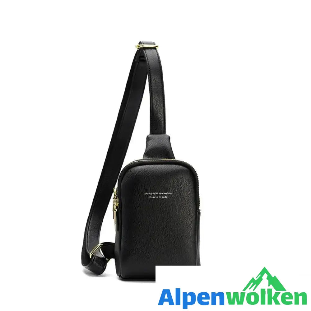 Alpenwolken - Kleine Umhängetasche Brusttasche für Damen Schwarz