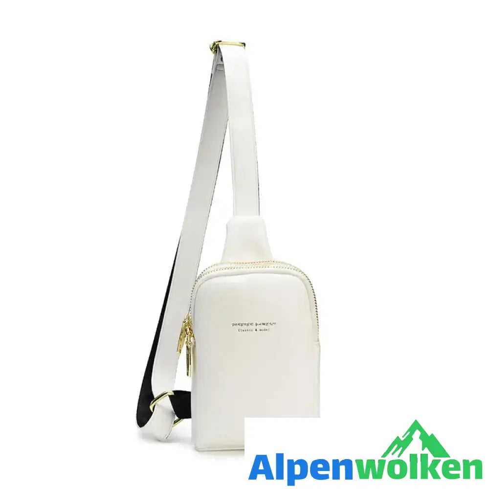 Alpenwolken - Kleine Umhängetasche Brusttasche für Damen Weiß