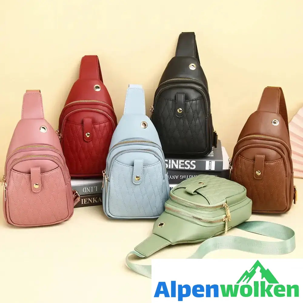 Alpenwolken - Kleiner Sling-Rucksack für Damen Leder