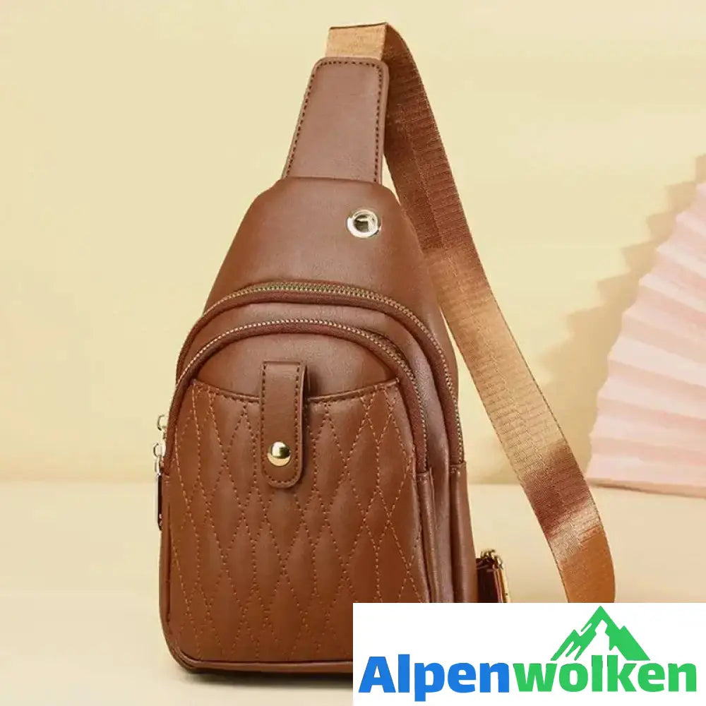 Alpenwolken - Kleiner Sling-Rucksack für Damen Leder