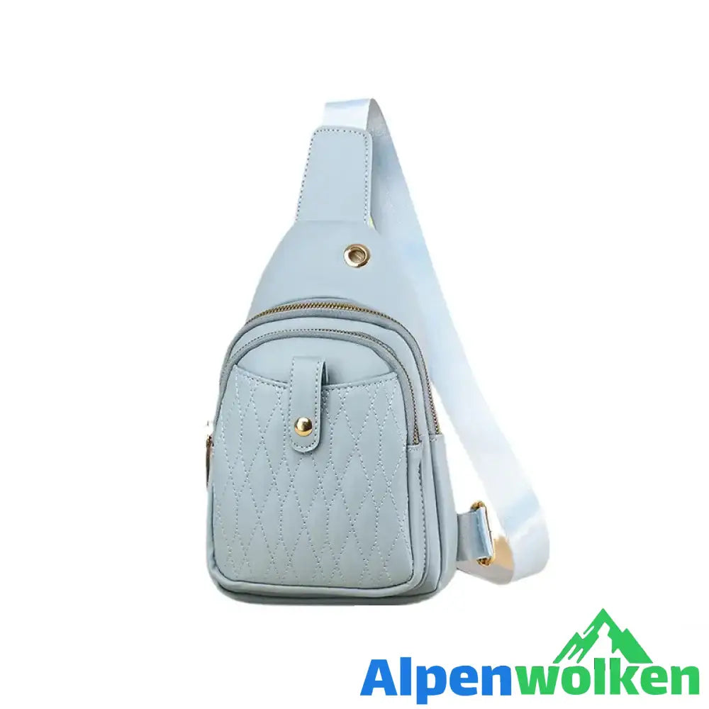 Alpenwolken - Kleiner Sling-Rucksack für Damen Leder blau