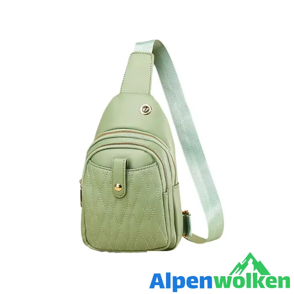 Alpenwolken - Kleiner Sling-Rucksack für Damen Leder grün