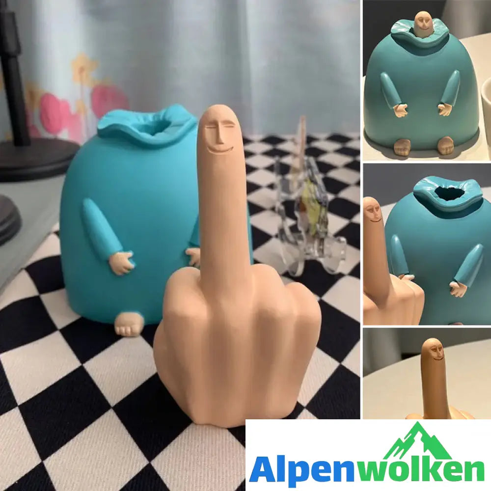 Alpenwolken - Kleines blaues Mittelfinger-Ornament