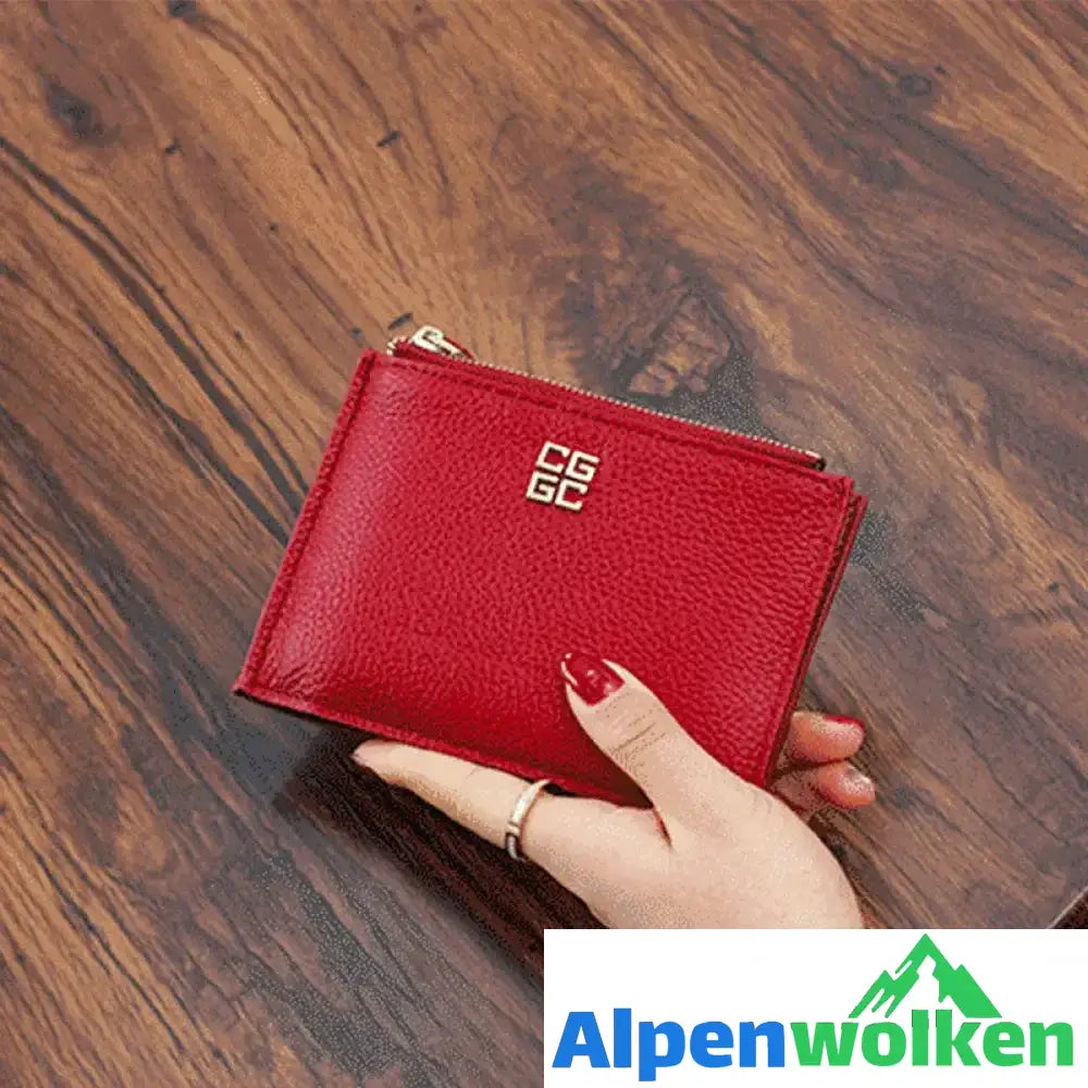 Alpenwolken - Kleines und exquisites Portemonnaie für Damen rot