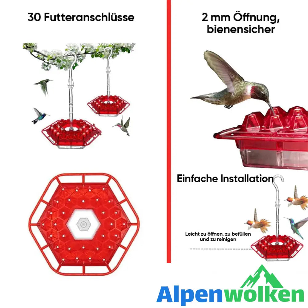 Alpenwolken - Kolibri-Futterspender zum Aufhängen im Freien