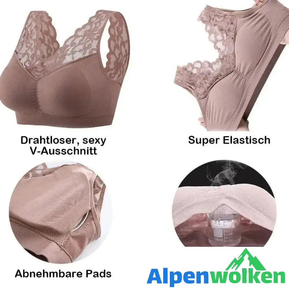 Alpenwolken - Komfort Super elastischer atmungsaktiver Spitzen-BH