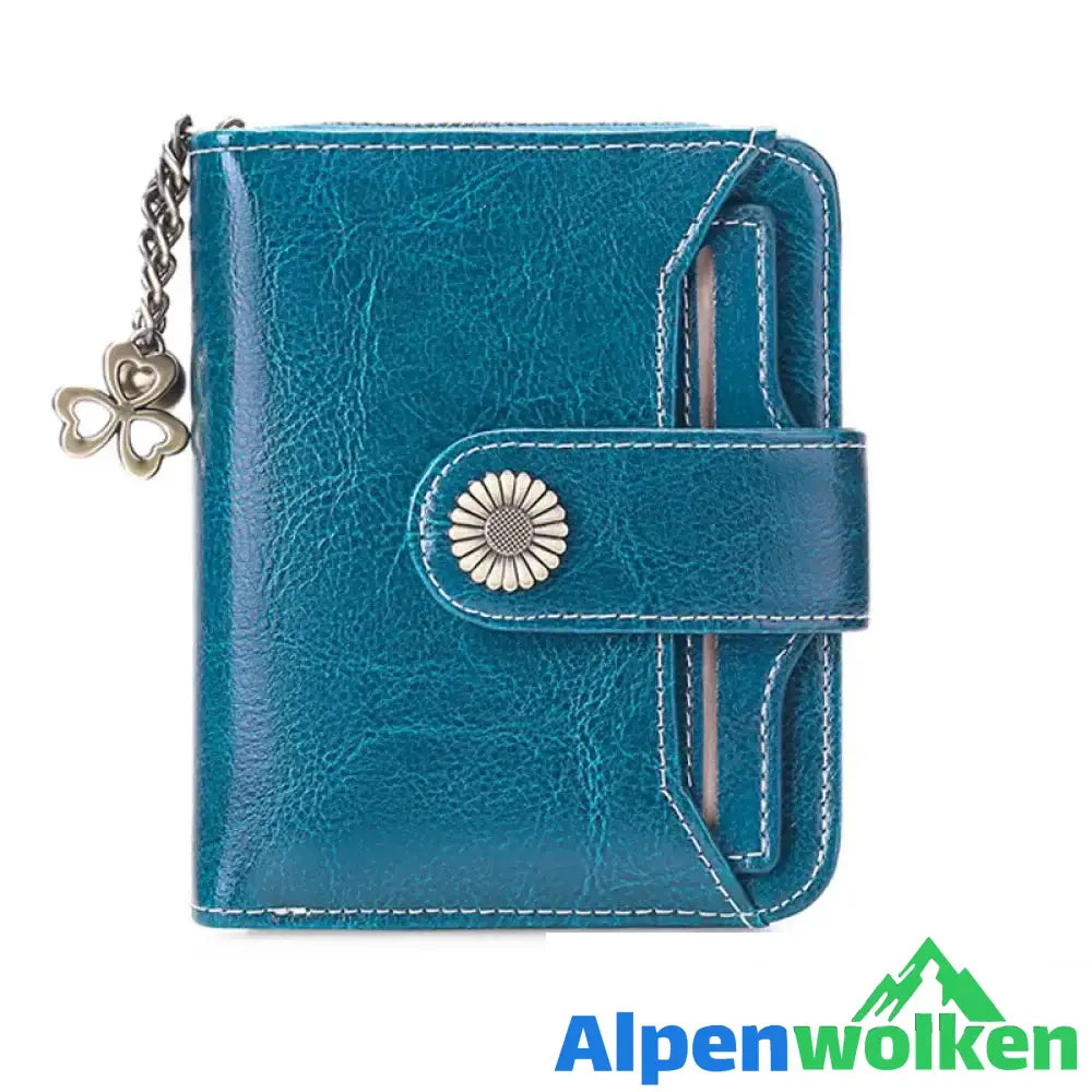 Alpenwolken - Kompakte Bifold-Geldbörse für Damen mit RFID-Blockierung Blau