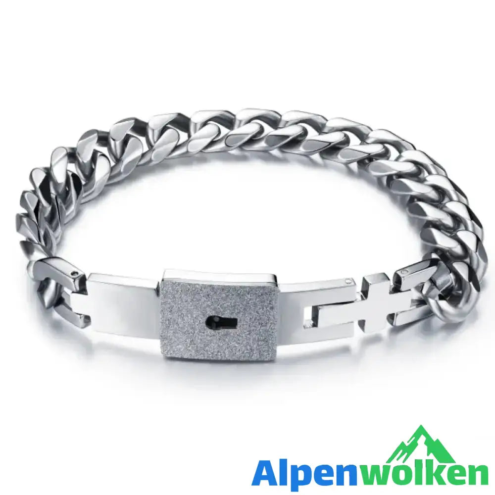 Alpenwolken - Konzentrisches Schlossarmband mit Schlossschlüsselanhänger