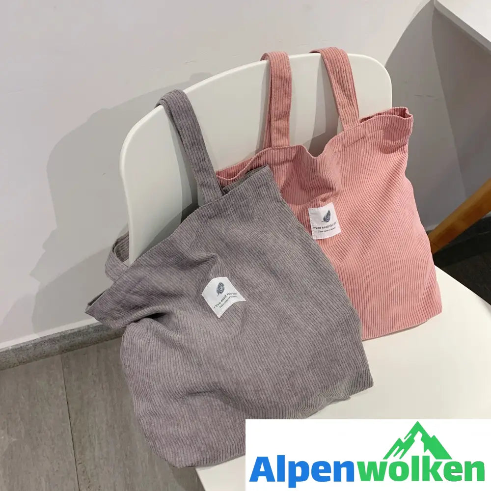 Alpenwolken - Kordsamt-Taschen-Handtaschen für Frauen-Umhängetaschen-weibliche weiche Umweltaufbewahrungs-wiederverwendbare Mädchen-kleine und große Shopper-Taschen-Tasche