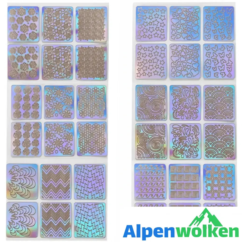 Alpenwolken - Kreativ Nagelaufkleber (144 Aufkleber)