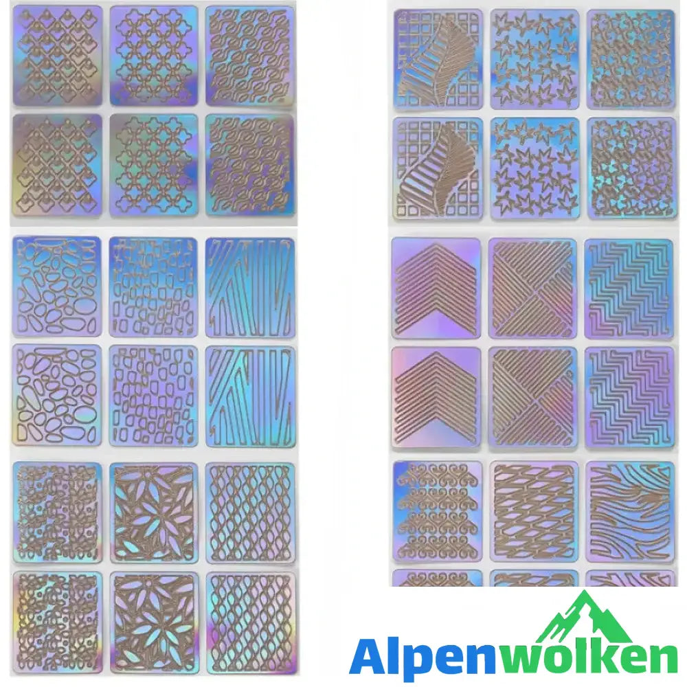 Alpenwolken - Kreativ Nagelaufkleber (144 Aufkleber)