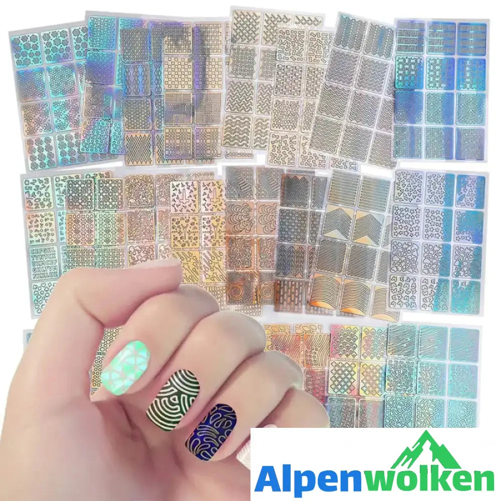 Alpenwolken - Kreativ Nagelaufkleber (144 Aufkleber)