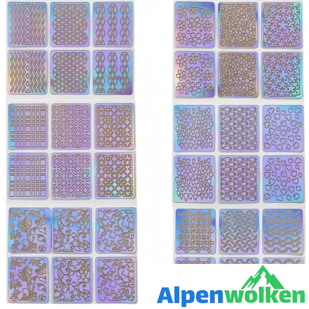 Alpenwolken - Kreativ Nagelaufkleber (144 Aufkleber)