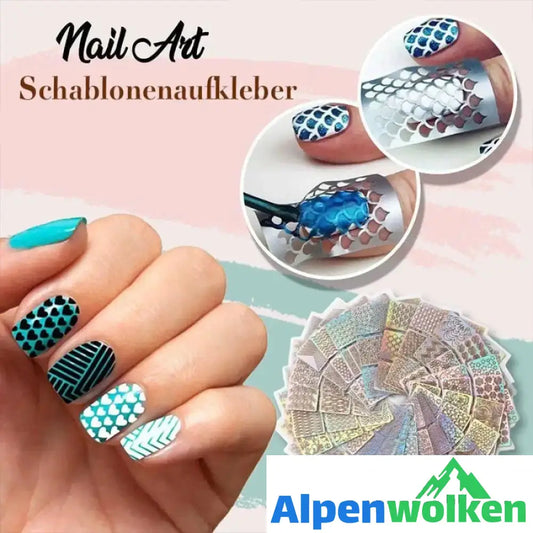 Alpenwolken - Kreativ Nagelaufkleber (144 Aufkleber)