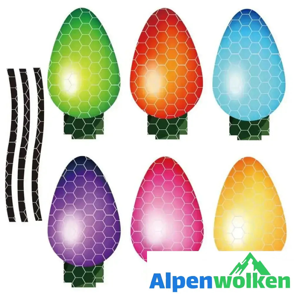 Alpenwolken - Kreative Lustige Weihnachtsaufkleber A- Große Glühbirnen-Kombination 💡