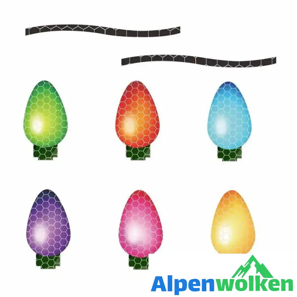 Alpenwolken - Kreative Lustige Weihnachtsaufkleber B- Kleine Glühbirnen-Kombination 💡