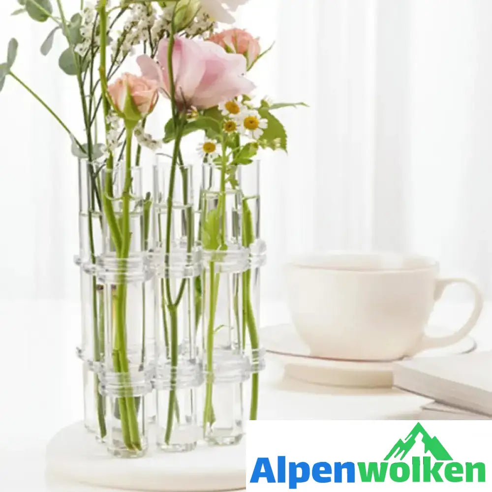 Alpenwolken - Kreative Reagenzglasvase aus Glas