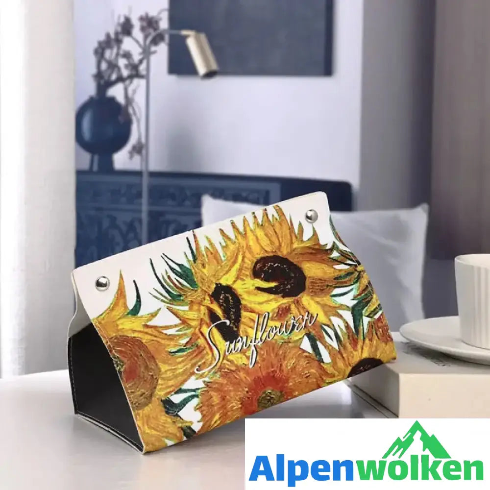 Alpenwolken - Kreative Taschentuchbox Aus Leder🔥 Sonnenblumen