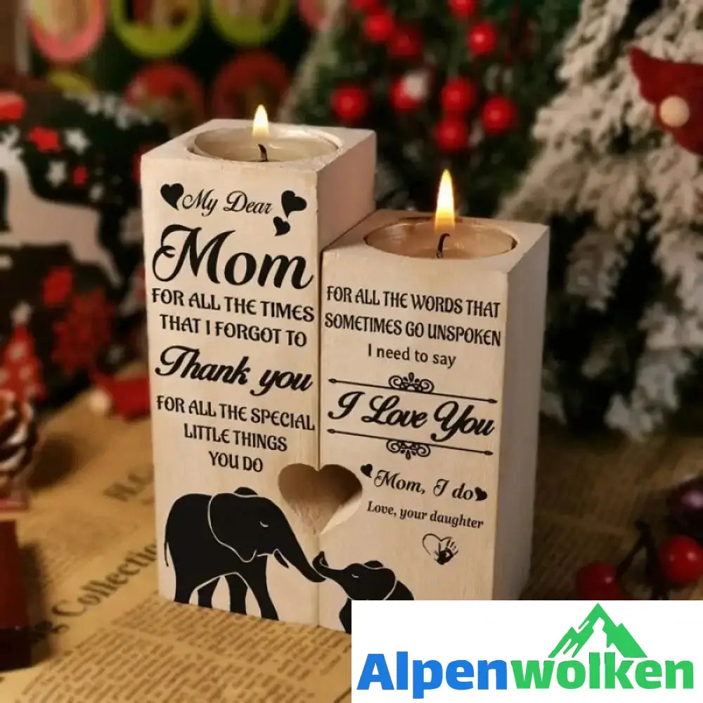 Alpenwolken - Kreativer Kerzenhalter aus Holz