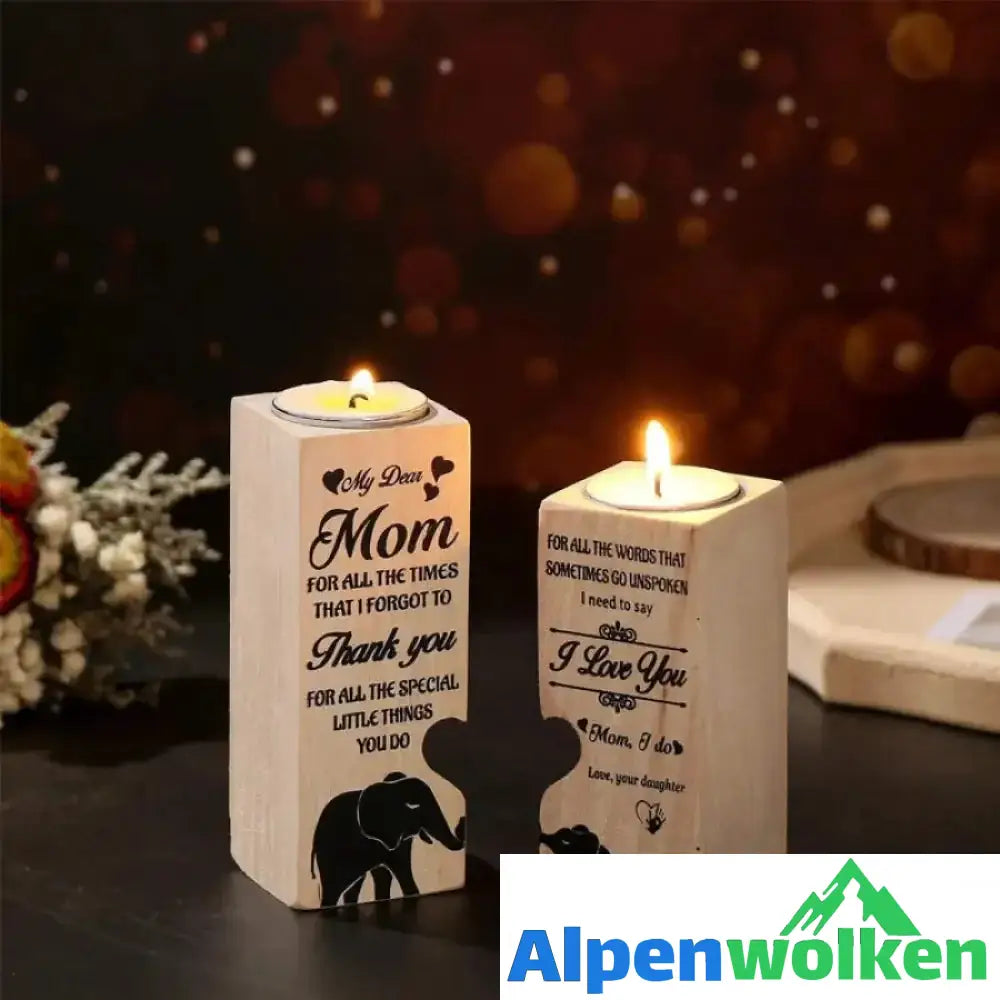 Alpenwolken - Kreativer Kerzenhalter aus Holz