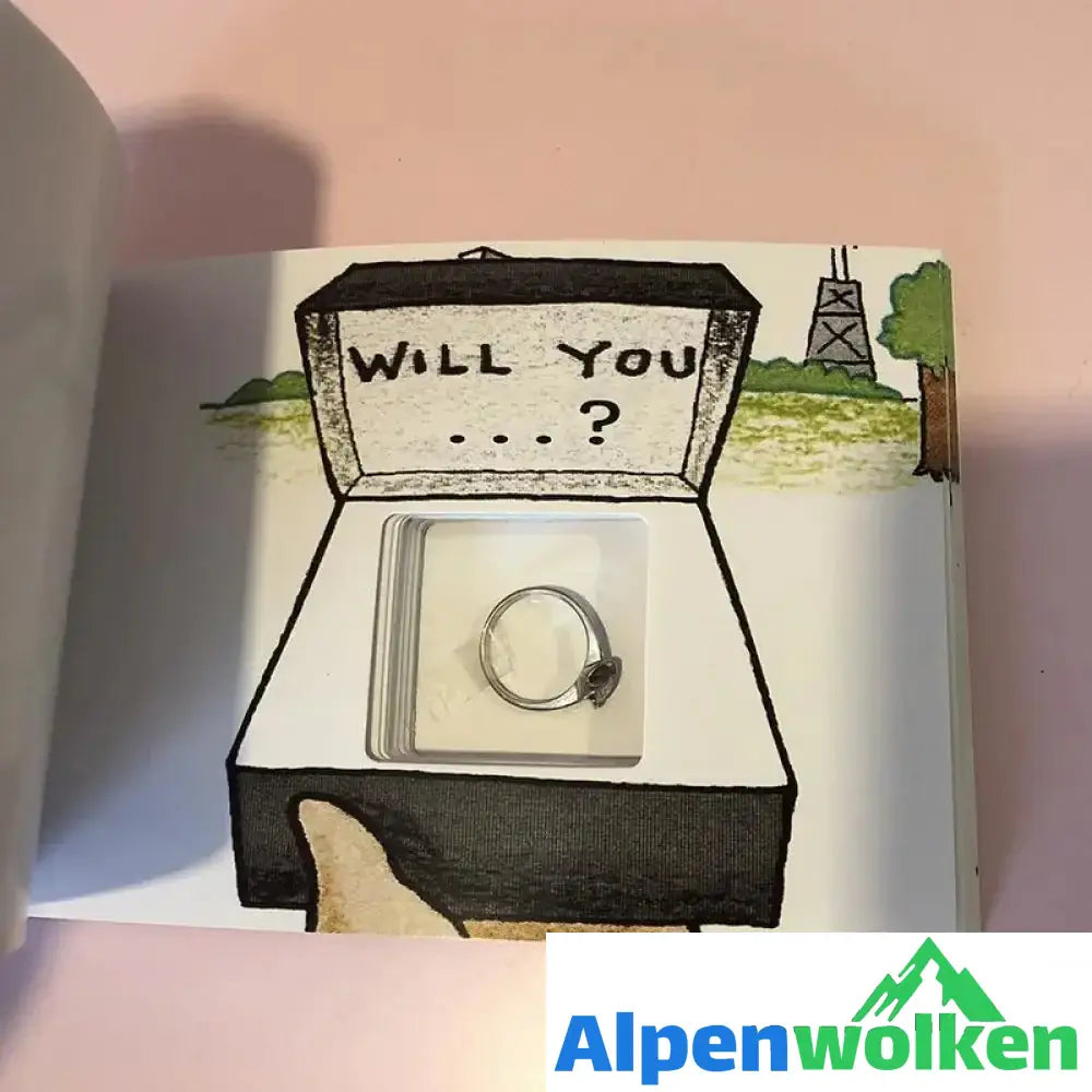 Alpenwolken - Kreatives Daumenkino zum Verstecken des Rings zum Valentinstag